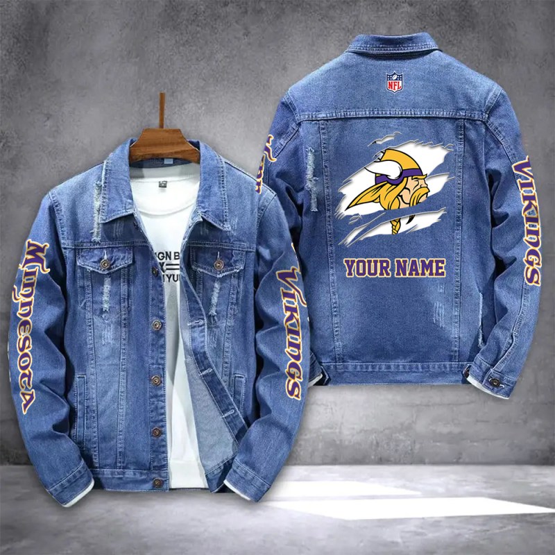Minnesota Vikings Denim Jacket - Front View