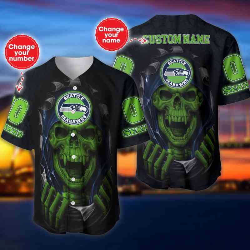 Personalized Seattle Seahawks Baseball Jersey