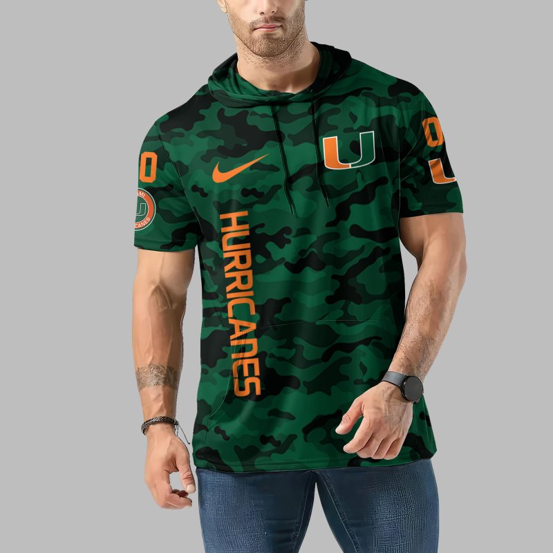 Front view of Miami Hurricanes Camo Hoodie