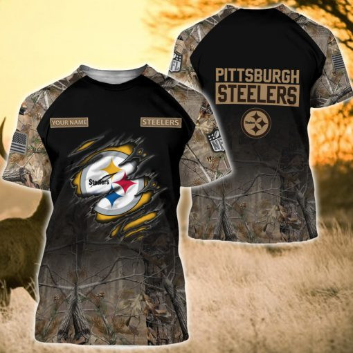 Pittsburgh Steelers Personalized Ugly Christmas Sweater Back View