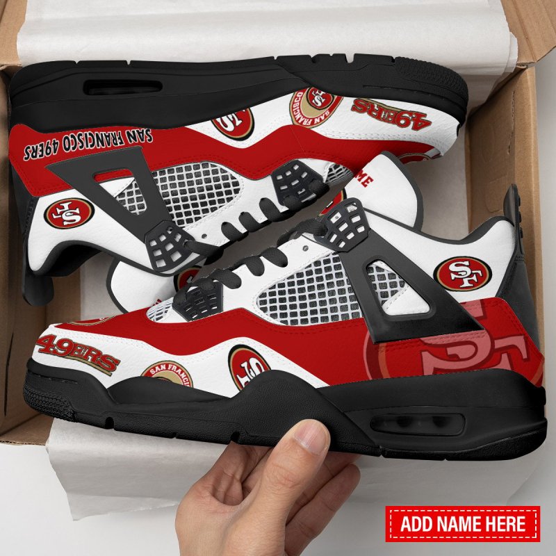 San Francisco 49ers Personalized AJ4 Sneaker Image 3