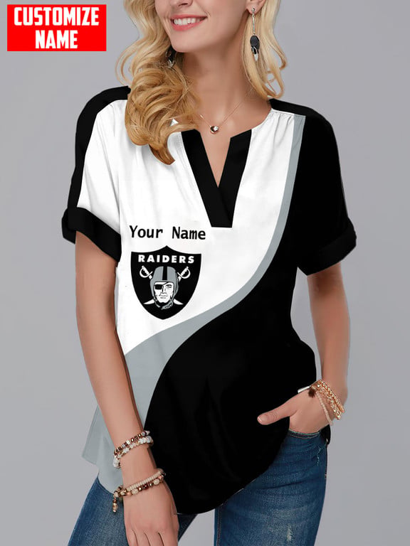Las Vegas Raiders Personalized Fashion Short Sleeve V-Neck Shirt