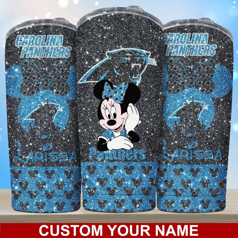Carolina Panthers Personalized Tumbler Side View