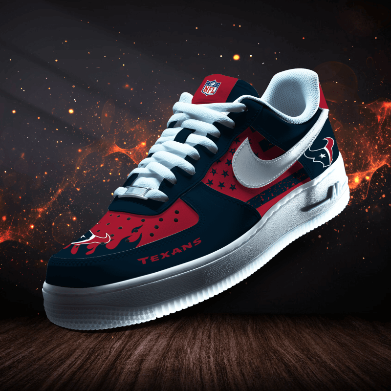 Houston Texans Personalized AF1-1 Logo Pattern Sneakers