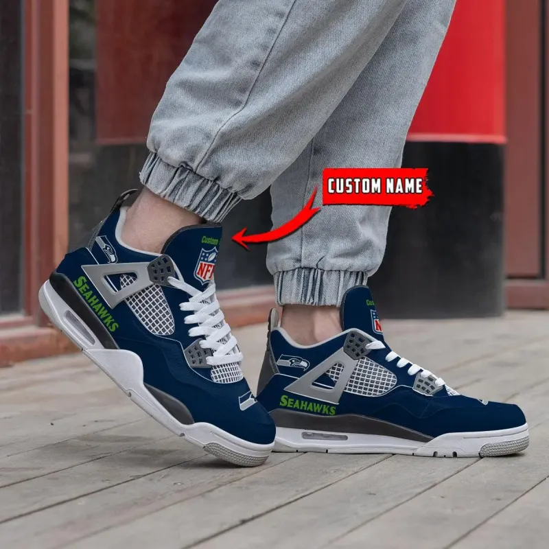 Seattle Seahawks Custom AJ4 Sneaker