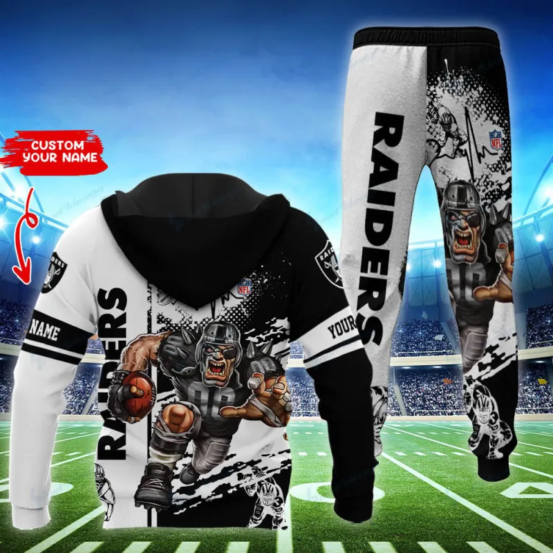 Las Vegas Raiders Personalized Hoodie and Jogger Set Image 2