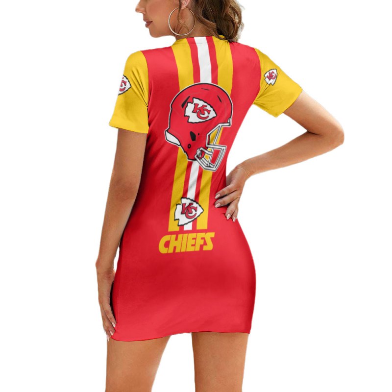 Kansas City Chiefs Sleeve Bodycon Mini Dress