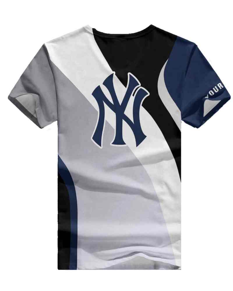 New York Yankees Personalized Summer V-neck Women T-shirt