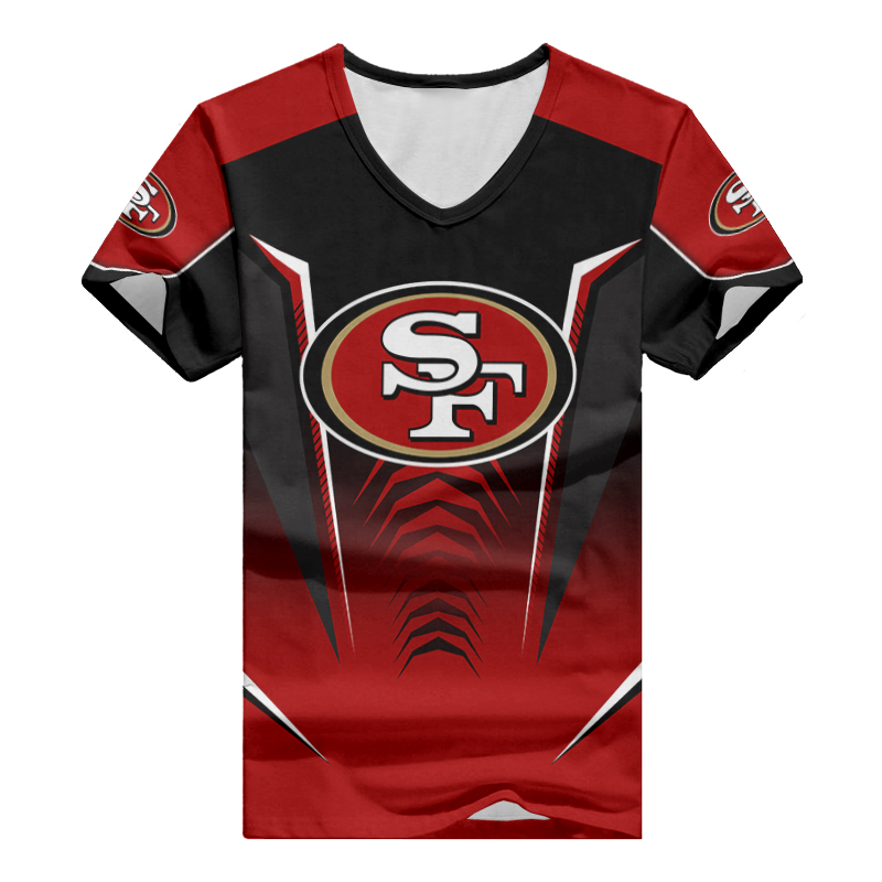 San Francisco 49ers V-neck T-shirt Side View