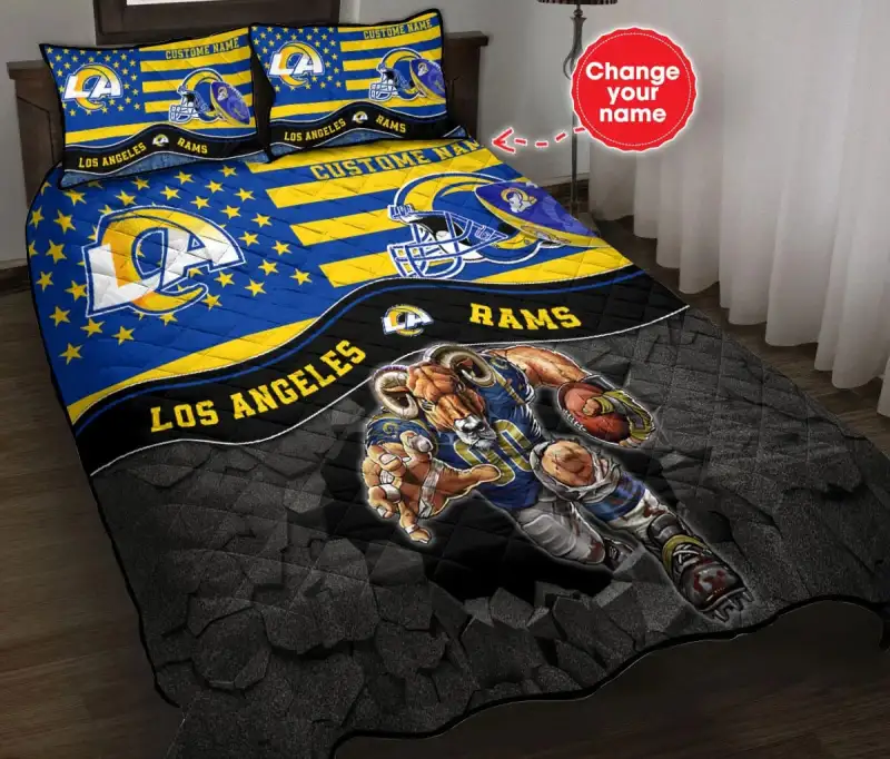 Los Angeles Rams Personalized Quilt Set