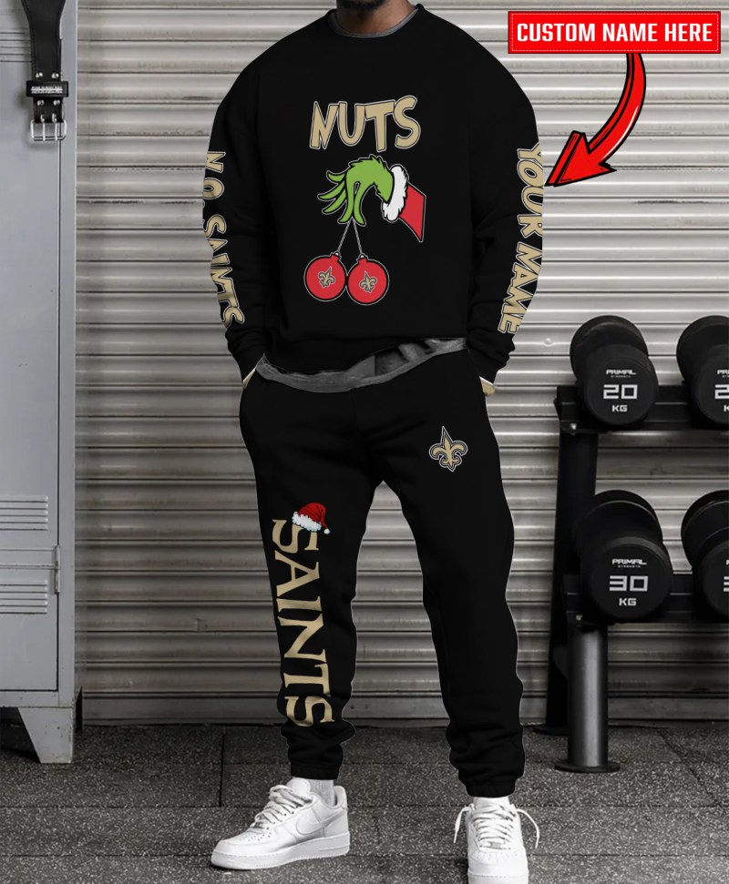 New Orleans Saints Ugly Christmas Sweater & Sweatpants Combo