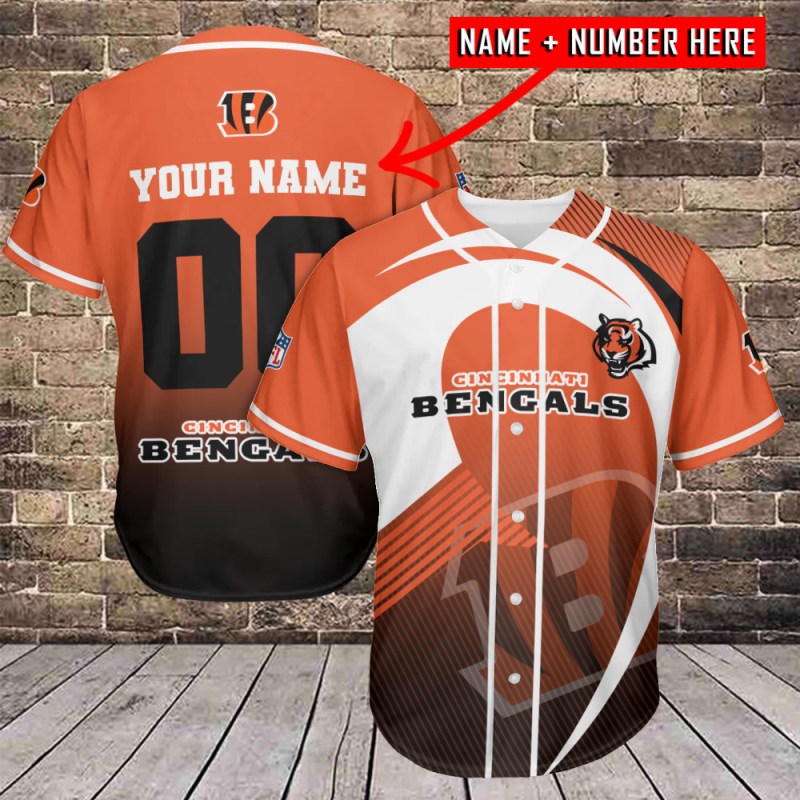 Cincinnati Bengals Personalized Baseball Jersey