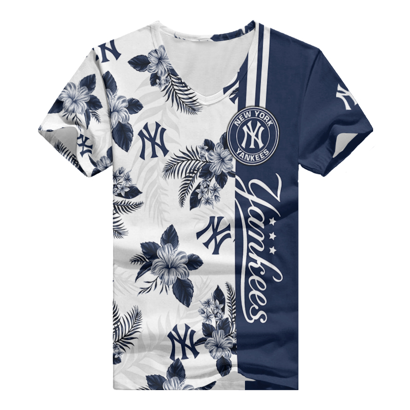 New York Yankees Personalized V-neck Women T-shirt Image 2