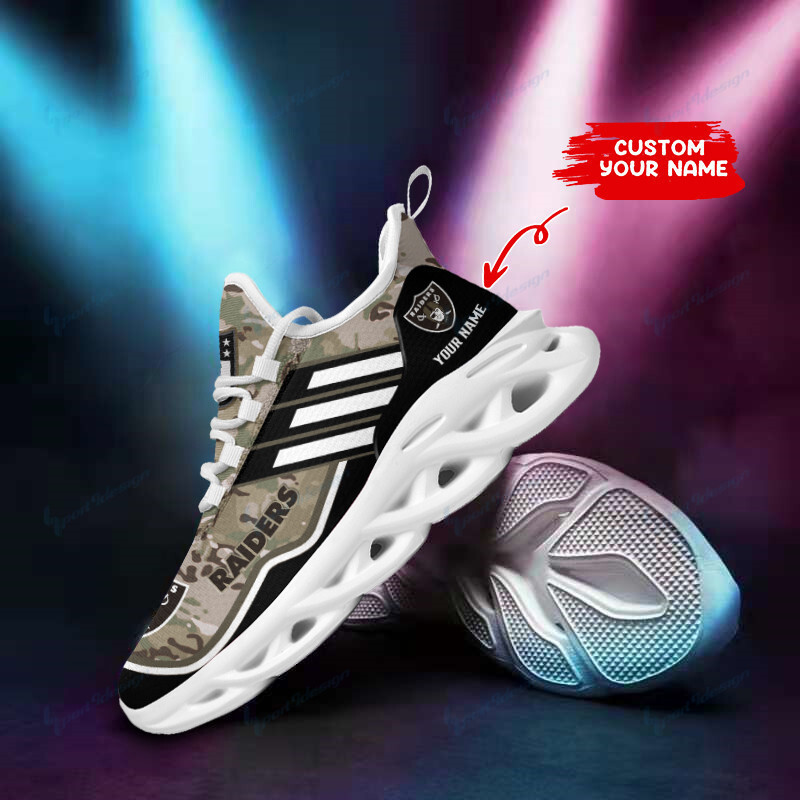 Las Vegas Raiders Personalized Yezy Running Sneakers Image 2