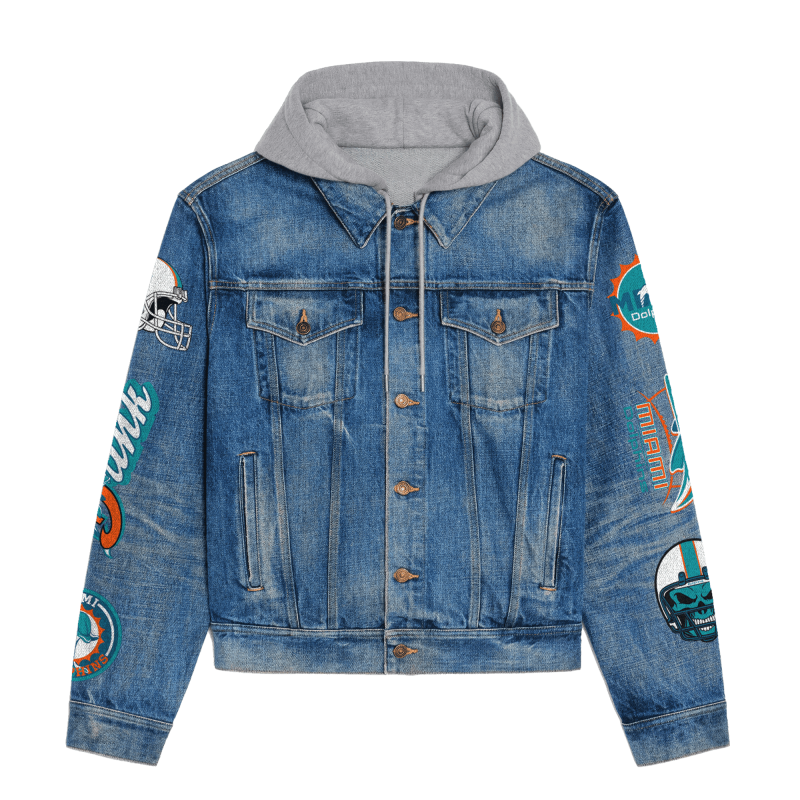Miami Dolphins Hooded Jacket Back Design