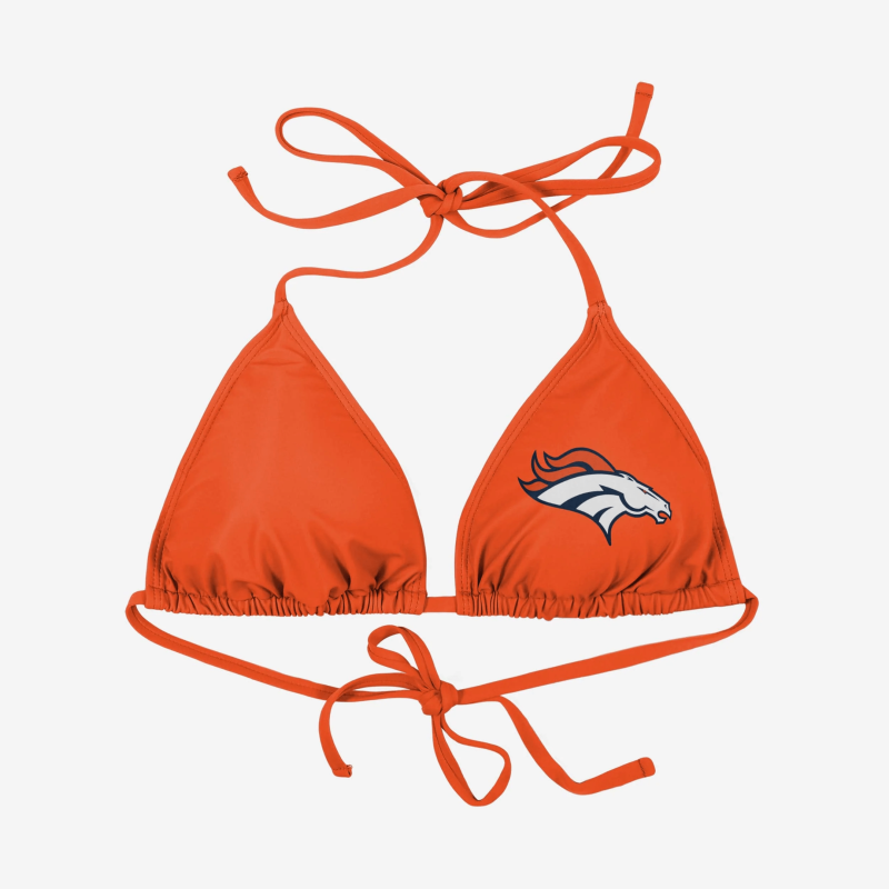 Denver Broncos Women's Solid Logo Bikini Side View