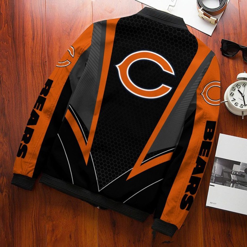 Chicago Bears Bomber Jacket Back View