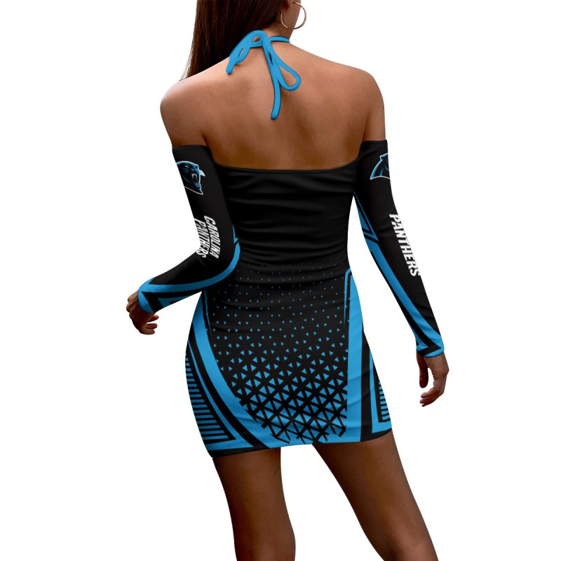Halter Lace-up Dress for Football Fans