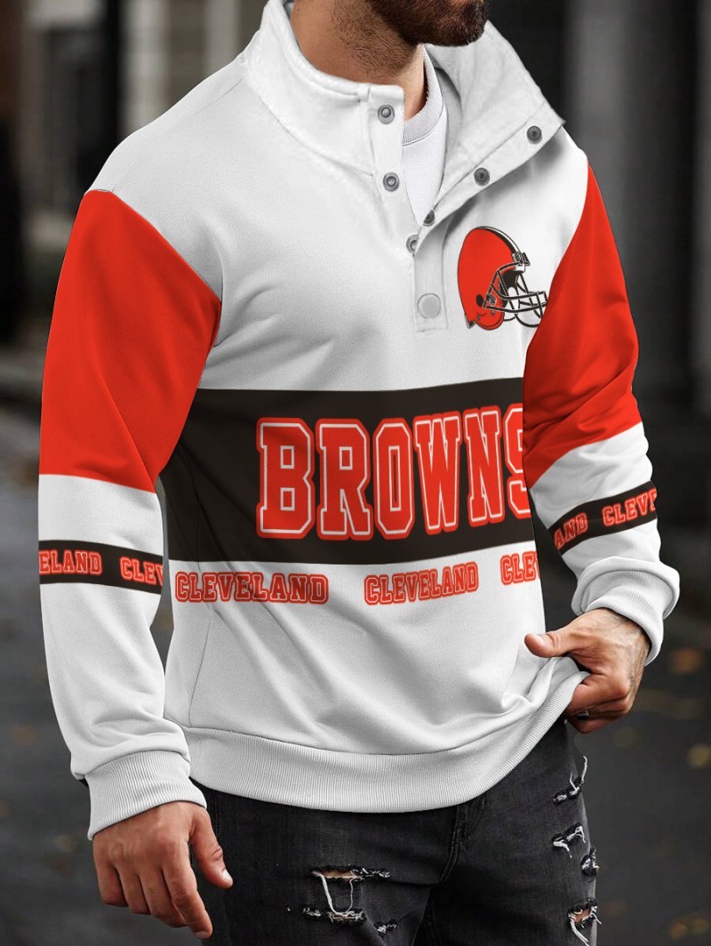 Cleveland Browns Casual Colorful Stand Collar Sweatshirt