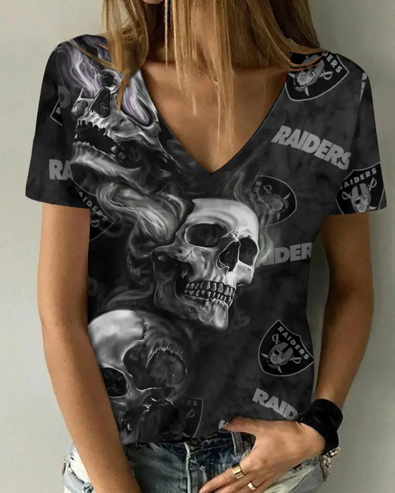 Las Vegas Raiders V-neck Women T-shirt