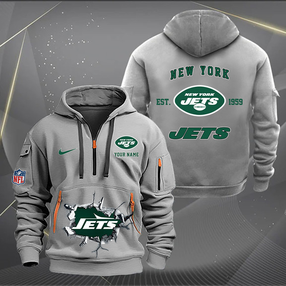 New York Jets Quarter Zip Hoodie