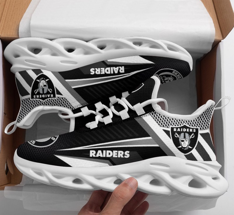 Las Vegas Raiders Yezy Running Sneakers Close Up