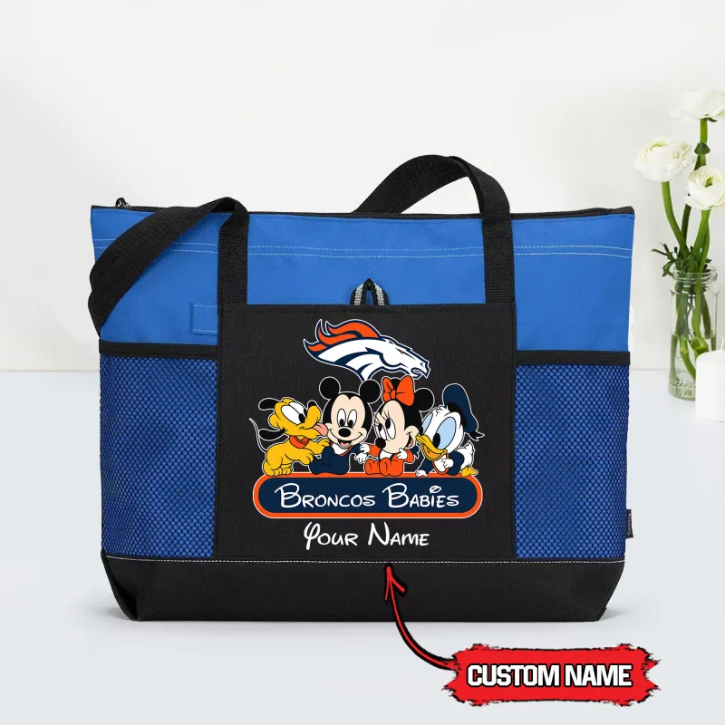 Denver Broncos Personalized Babies Tote Bag Blue