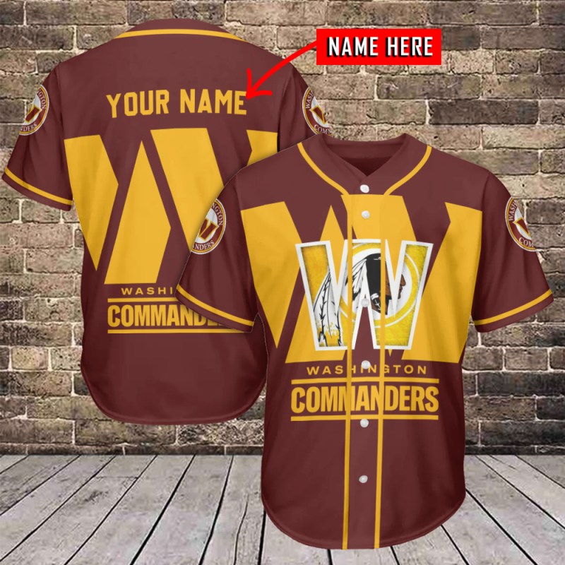 Washington Commanders Personalized Baseball Jersey