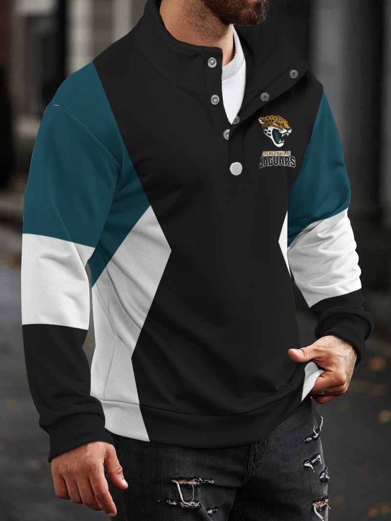 Jacksonville Jaguars Casual Colorful Stand Collar Sweatshirt
