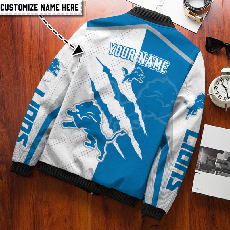 Detroit Lions Bomber Jacket Detail View