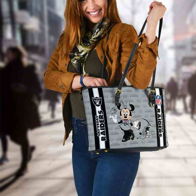 Las Vegas Raiders Women's Leather Tote Hand Bag Inside View