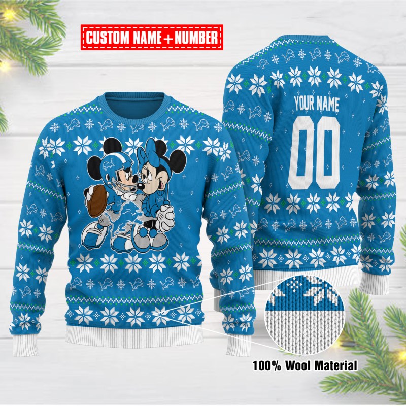 Detroit Lions Personalized Woolen Sweater