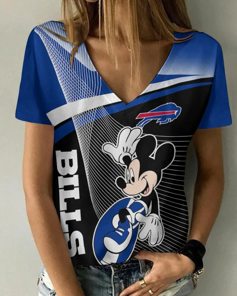 Buffalo Bills Summer V-Neck Women T-Shirt