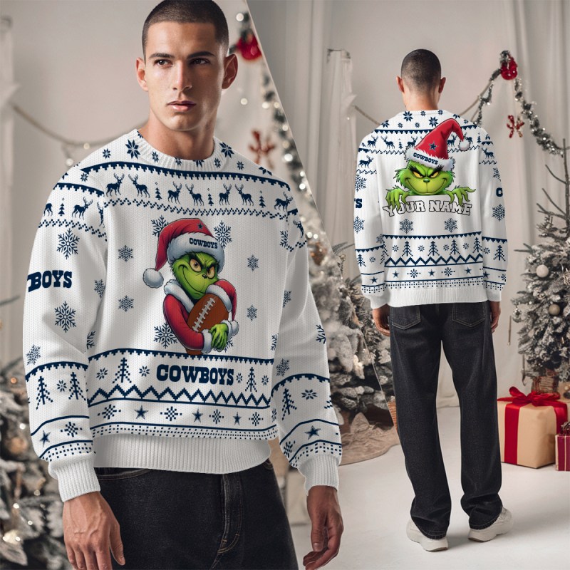 Dallas Cowboys Ugly Christmas Sweater Studio View