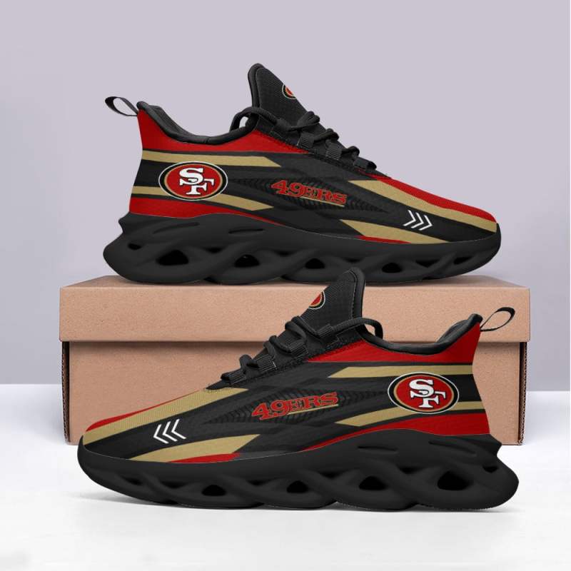 San Francisco 49ers Yezy Running Sneakers - Side View
