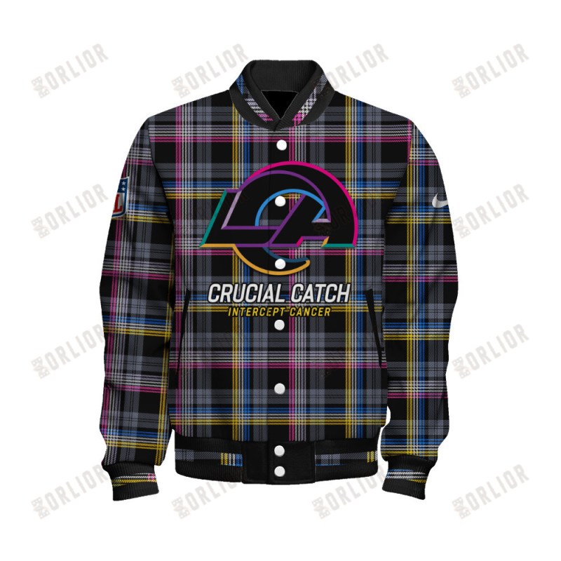 Los Angeles Rams varsity jacket back view