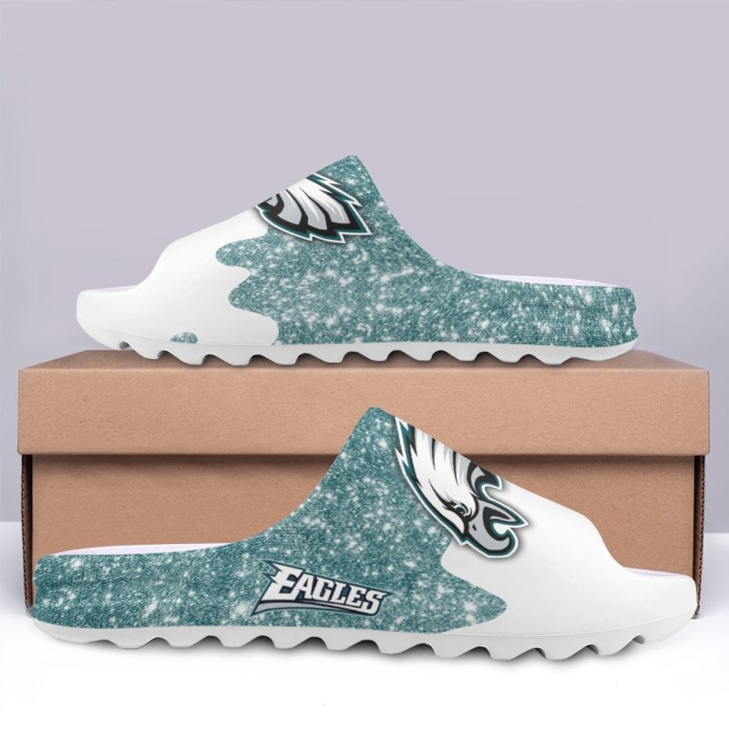 Philadelphia Eagles Yeezy Slippers side view