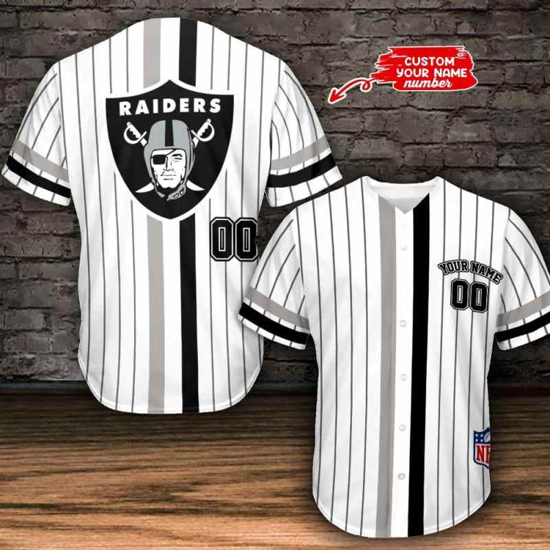 Las Vegas Raiders Personalized Baseball Jersey