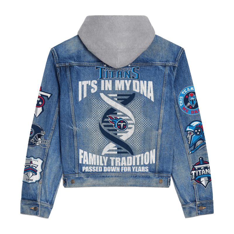 Tennessee Titans Premium Hooded Denim Jacket Back