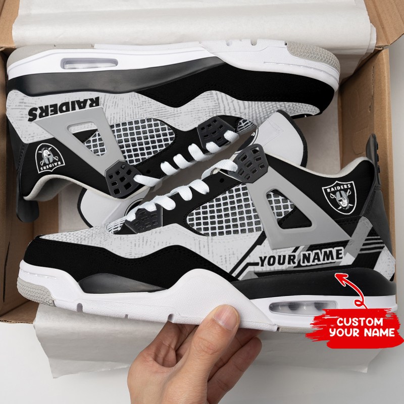 Las Vegas Raiders Personalized AJ4 Sneaker