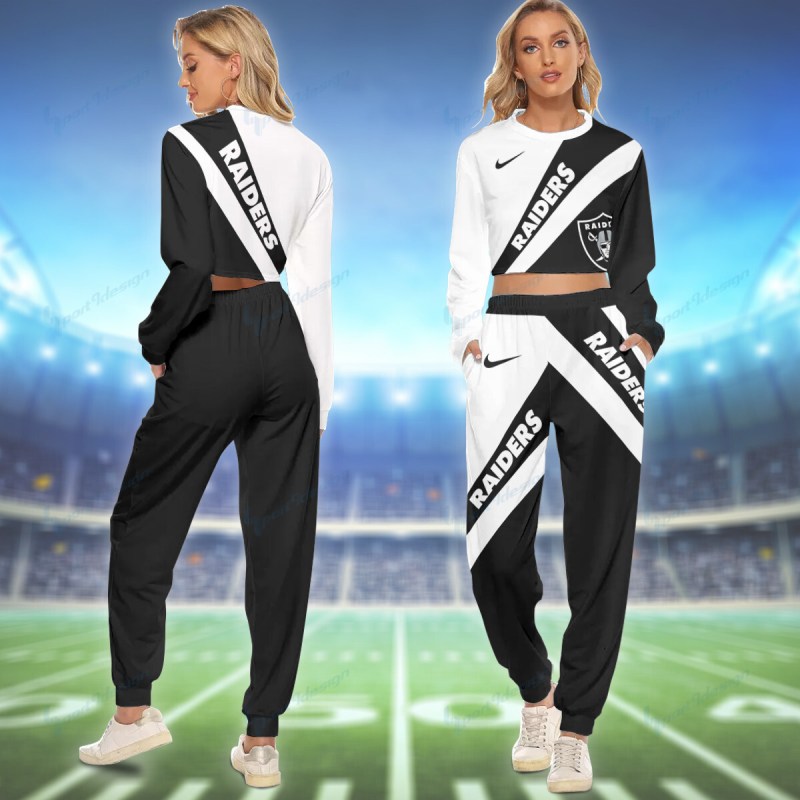 Las Vegas Raiders Crop Sweatshirt Suit