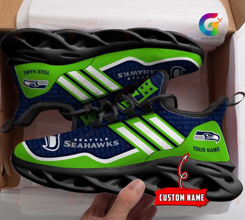 Seattle Seahawks Personalized Yezy Running Sneakers