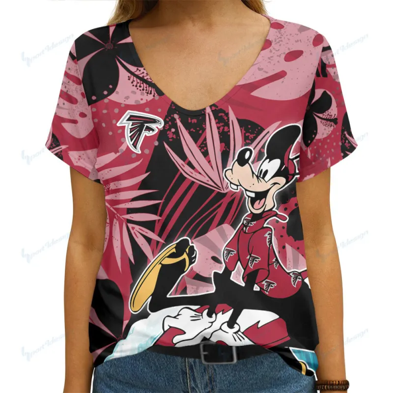 Atlanta Falcons Summer V-neck Women T-shirt 3 2 Atlanta Falcons Summer V-neck Women T-shirt