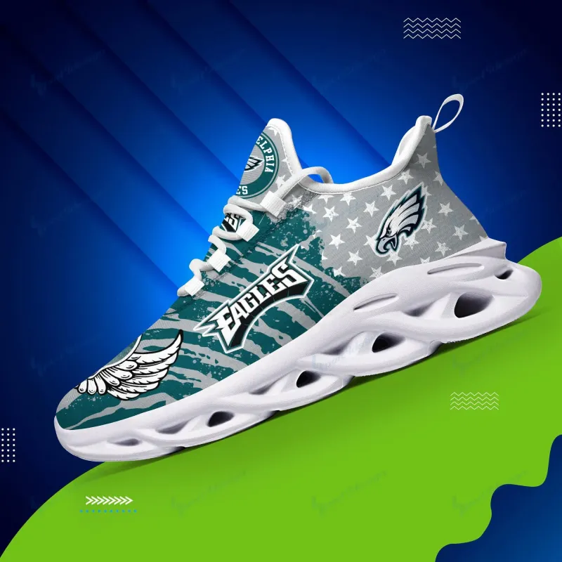 Philadelphia Eagles Yezy Running Sneakers Side View