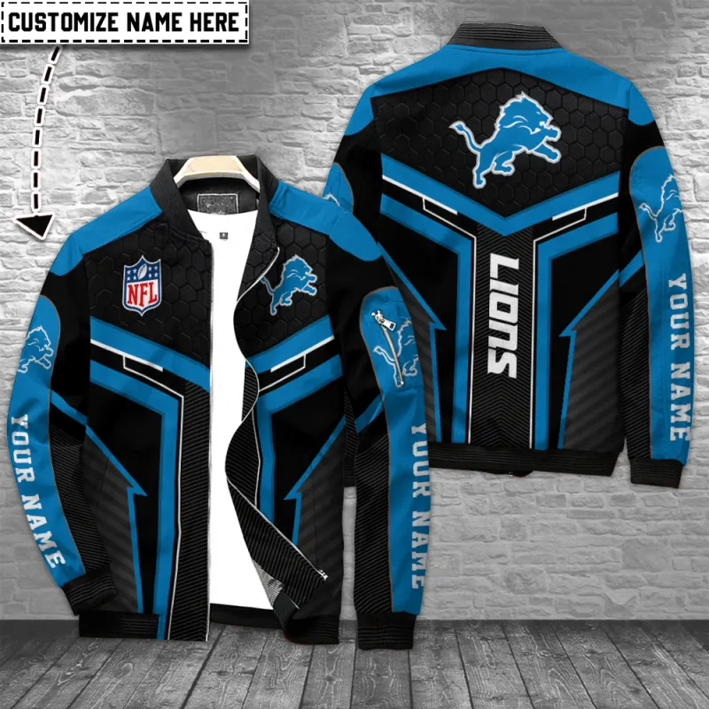 Detroit Lions Personalized Bomber Jacket