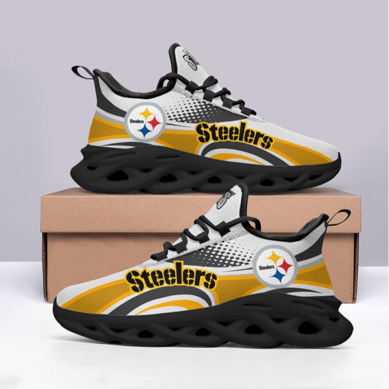 Pittsburgh Steelers Yezy Running Sneakers - Back View
