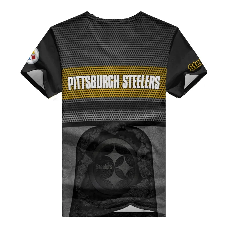 Pittsburgh Steelers V-neck Women T-shirt - Side View