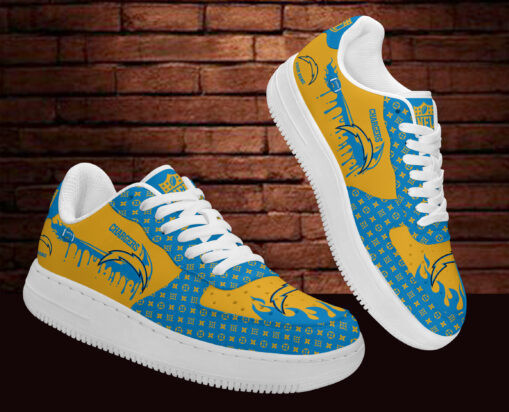 Los Angeles Chargers AF1 Shoes Top View
