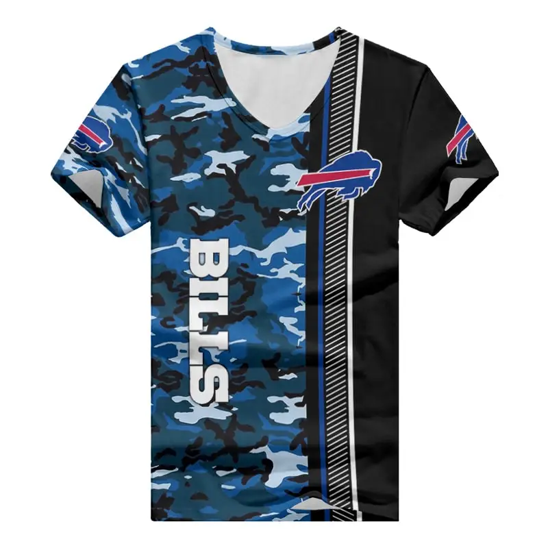 Buffalo Bills V-neck Women T-shirt Back View