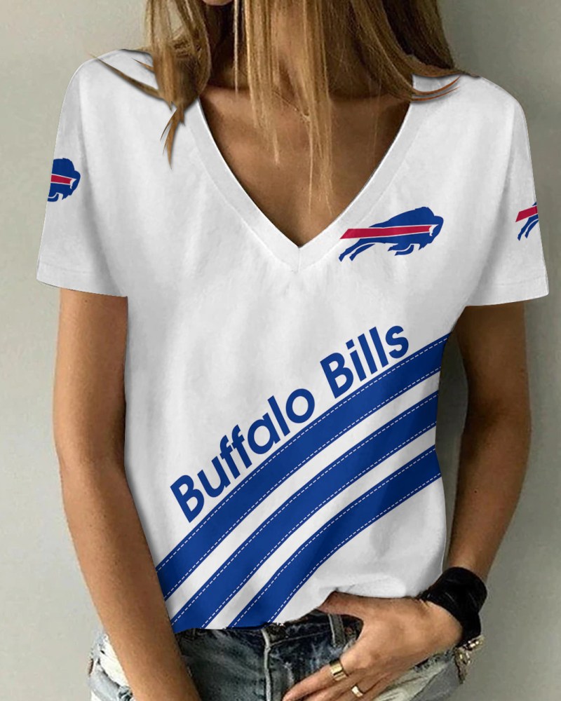 Buffalo Bills Summer V-neck Women T-shirt